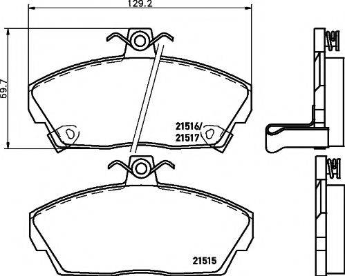 HELLA PAGID 8DB355018031 Комплект гальмівних колодок, дискове гальмо