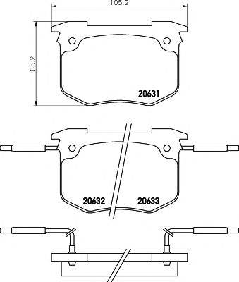 HELLA PAGID 8DB355018901 Комплект гальмівних колодок, дискове гальмо