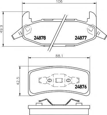 HELLA PAGID 8DB355020051 Комплект гальмівних колодок, дискове гальмо