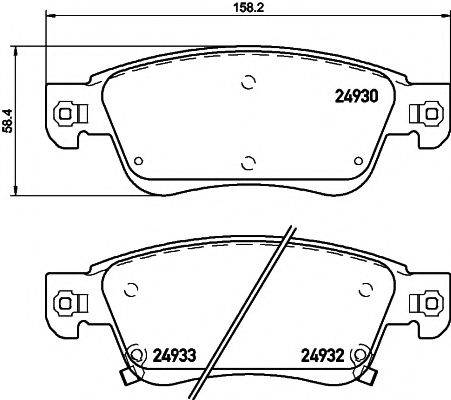 HELLA PAGID 8DB355020061 Комплект гальмівних колодок, дискове гальмо