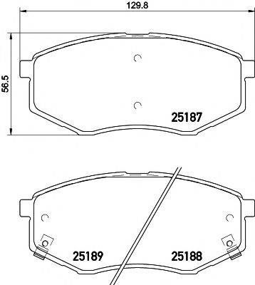 HELLA PAGID 8DB355019791 Комплект гальмівних колодок, дискове гальмо