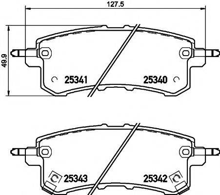 HELLA PAGID 8DB355019541 Комплект гальмівних колодок, дискове гальмо