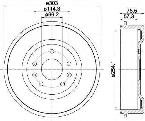 HELLA PAGID 8DT355301731 Гальмівний барабан