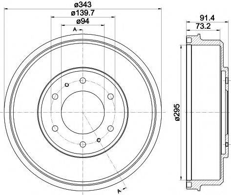 HELLA PAGID 8DT355301821 Гальмівний барабан