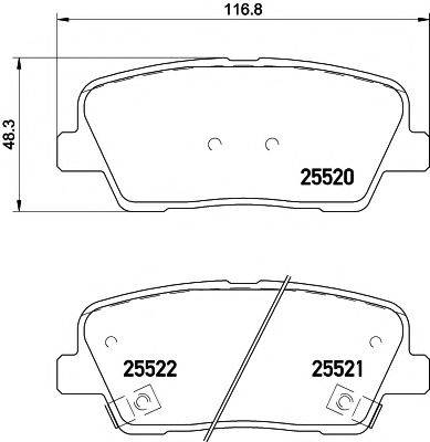 HELLA PAGID 8DB355020101 Комплект гальмівних колодок, дискове гальмо