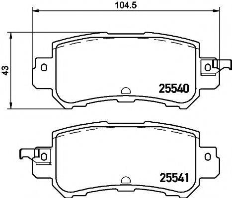 HELLA PAGID 8DB355020151 Комплект гальмівних колодок, дискове гальмо