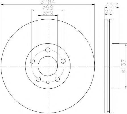 HELLA PAGID 8DD355118411 гальмівний диск