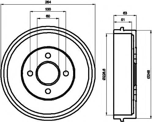 HELLA PAGID 8DT355302081 Гальмівний барабан