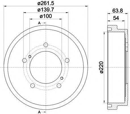 HELLA PAGID 8DT355302471 Гальмівний барабан