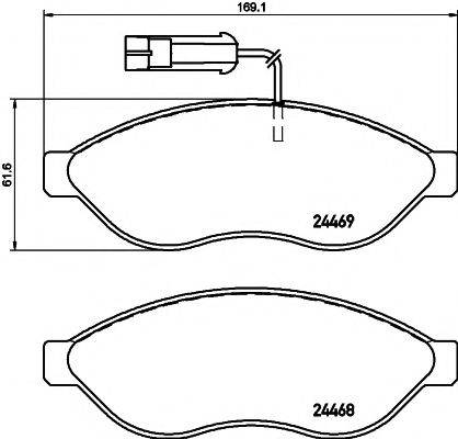 HELLA PAGID 8DB355020651 Комплект гальмівних колодок, дискове гальмо