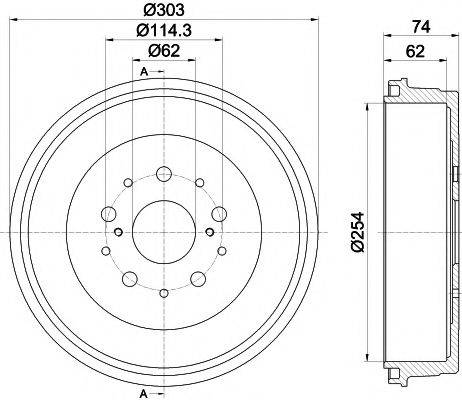 HELLA PAGID 8DT355302511 Гальмівний барабан