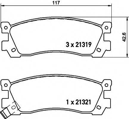 HELLA PAGID 8DB355021171 Комплект гальмівних колодок, дискове гальмо