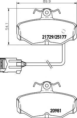 HELLA PAGID 8DB355018121 Комплект гальмівних колодок, дискове гальмо