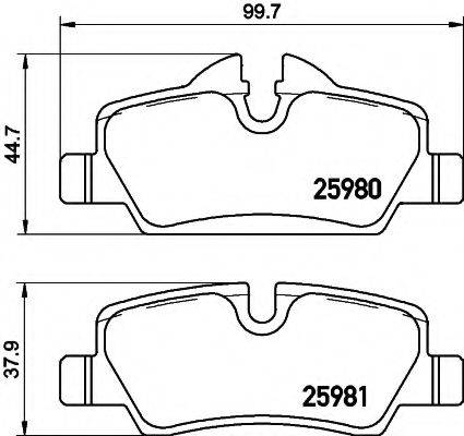 HELLA PAGID 8DB355021481 Комплект гальмівних колодок, дискове гальмо