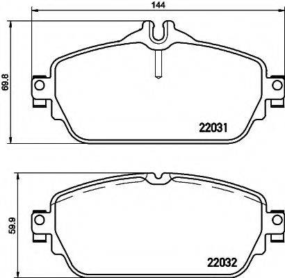 HELLA PAGID 8DB355021551 Комплект гальмівних колодок, дискове гальмо