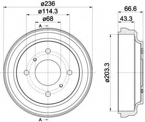 HELLA PAGID 8DT355302531 Гальмівний барабан