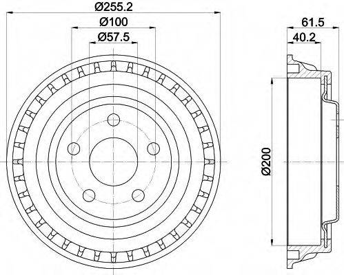 HELLA PAGID 8DT355302701 Гальмівний барабан