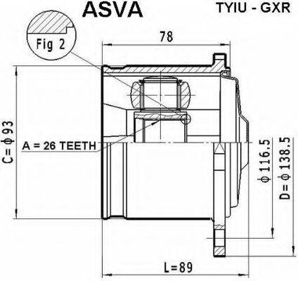 ASVA TYIUGXR Шарнірний комплект, приводний вал