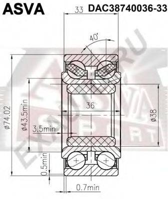 ASVA DAC3874003633 Підшипник маточини колеса