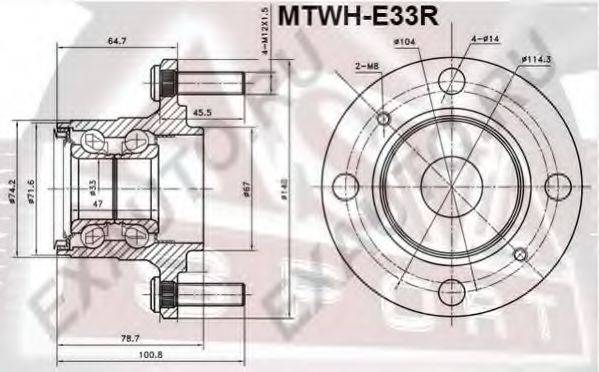 ASVA MTWHE33R Маточина колеса