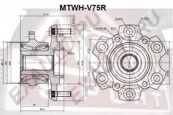 ASVA MTWHV75R Маточина колеса