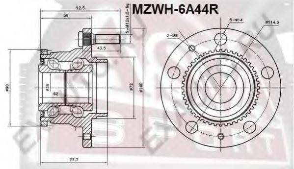 ASVA MZWH6A44R Маточина колеса