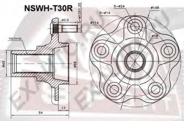 ASVA NSWHT30R Маточина колеса