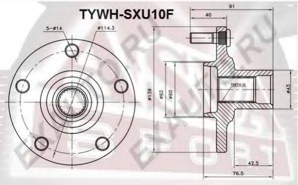 ASVA TYWHSXU10F Маточина колеса