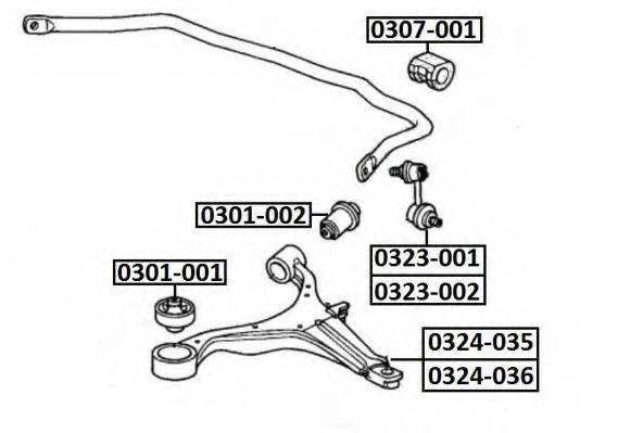 ASVA 0323002 Тяга/стійка, стабілізатор