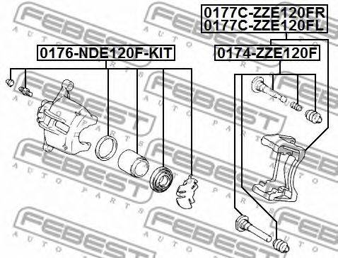 FEBEST 0177CZZE120FL Комплект підтримки корпусу скоби гальма