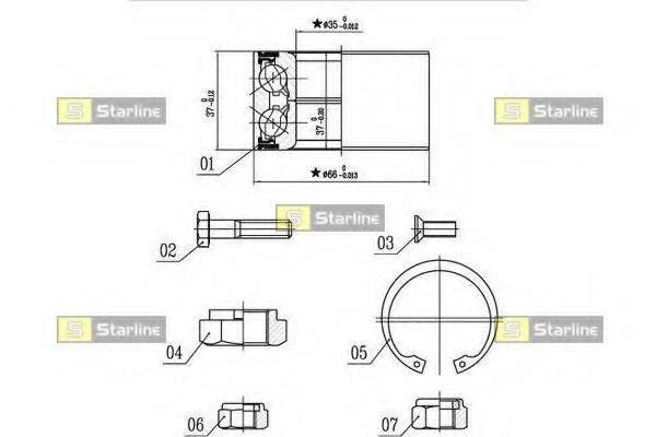 STARLINE LO00906 Комплект підшипника маточини колеса