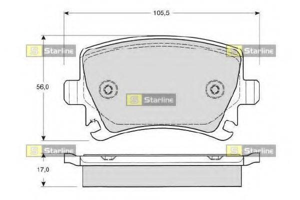 STARLINE BDS011S Комплект гальмівних колодок, дискове гальмо