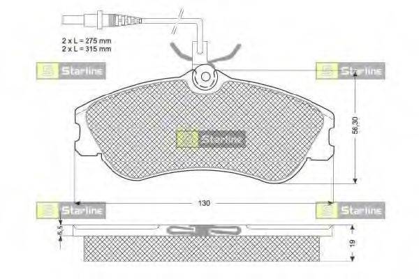 STARLINE BDS035 Комплект гальмівних колодок, дискове гальмо