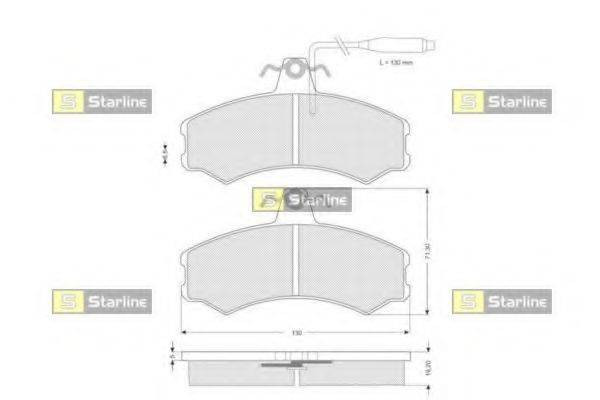 STARLINE BDS108P Комплект гальмівних колодок, дискове гальмо