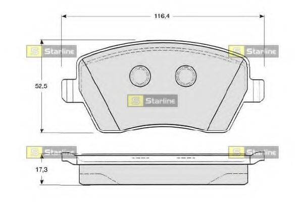 STARLINE BDS331 Комплект гальмівних колодок, дискове гальмо