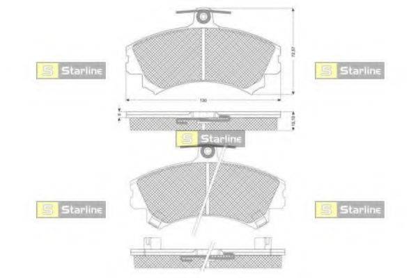 STARLINE BDS821P Комплект гальмівних колодок, дискове гальмо