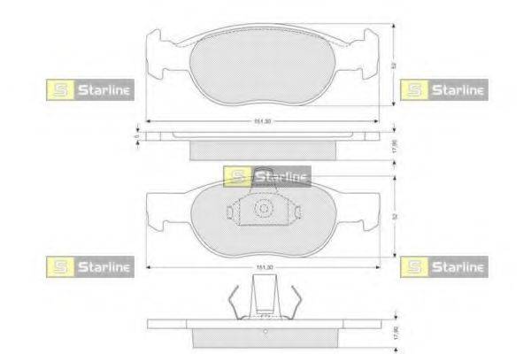 STARLINE BDS823P Комплект гальмівних колодок, дискове гальмо