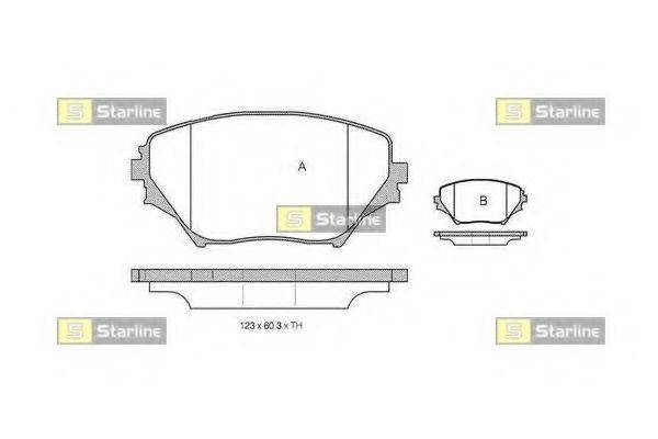 STARLINE BDS832P Комплект гальмівних колодок, дискове гальмо