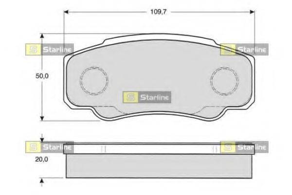 STARLINE BDS841P Комплект гальмівних колодок, дискове гальмо