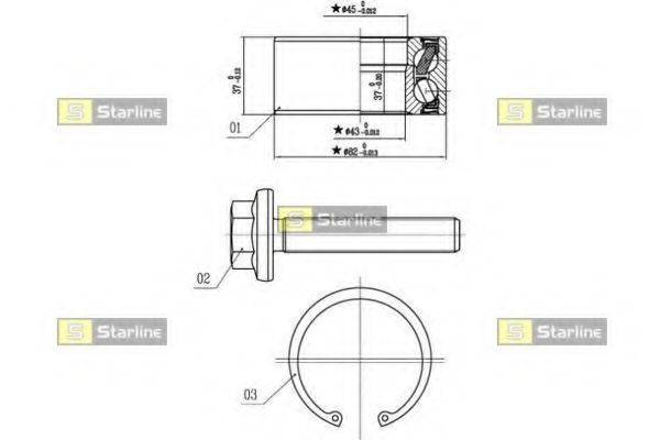 STARLINE LO01356 Комплект підшипника маточини колеса