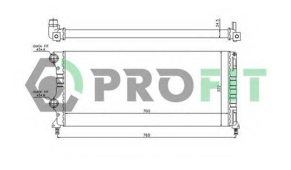 PROFIT PR2210A2 Радіатор, охолодження двигуна