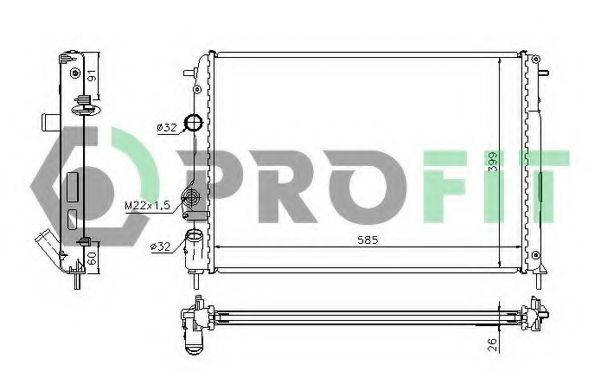 PROFIT PR6040A1 Радіатор, охолодження двигуна