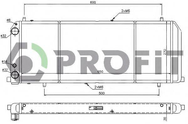 PROFIT PR0012A7 Радіатор, охолодження двигуна