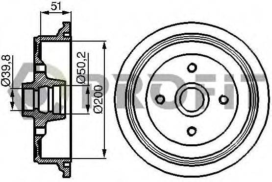 PROFIT 50200001 Гальмівний барабан
