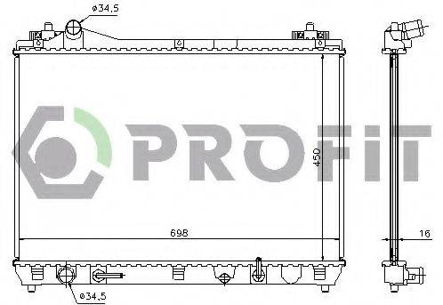 PROFIT PR7050N3 Радіатор, охолодження двигуна