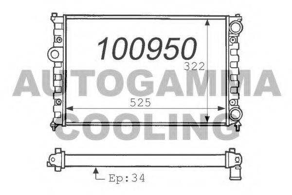 AUTOGAMMA 100950 Радіатор, охолодження двигуна