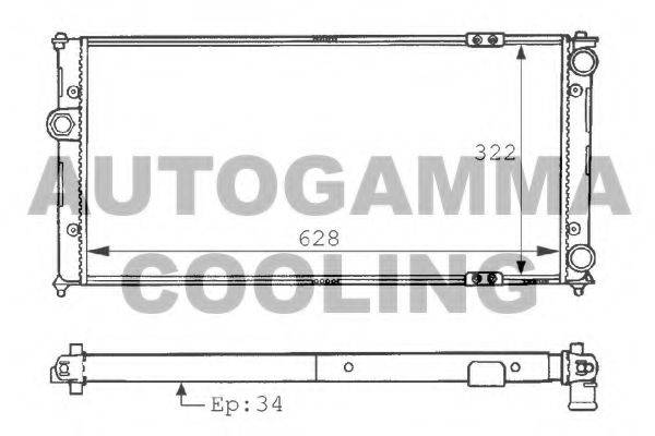 AUTOGAMMA 100952 Радіатор, охолодження двигуна