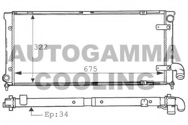 AUTOGAMMA 100961 Радіатор, охолодження двигуна