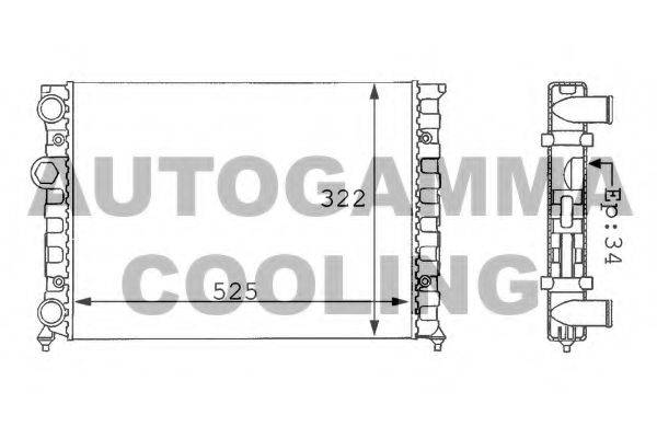 AUTOGAMMA 101056 Радіатор, охолодження двигуна