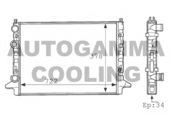 AUTOGAMMA 101077 Радіатор, охолодження двигуна